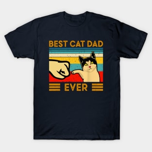 Best Cat Dad Ever - Vintage Retro T-Shirt